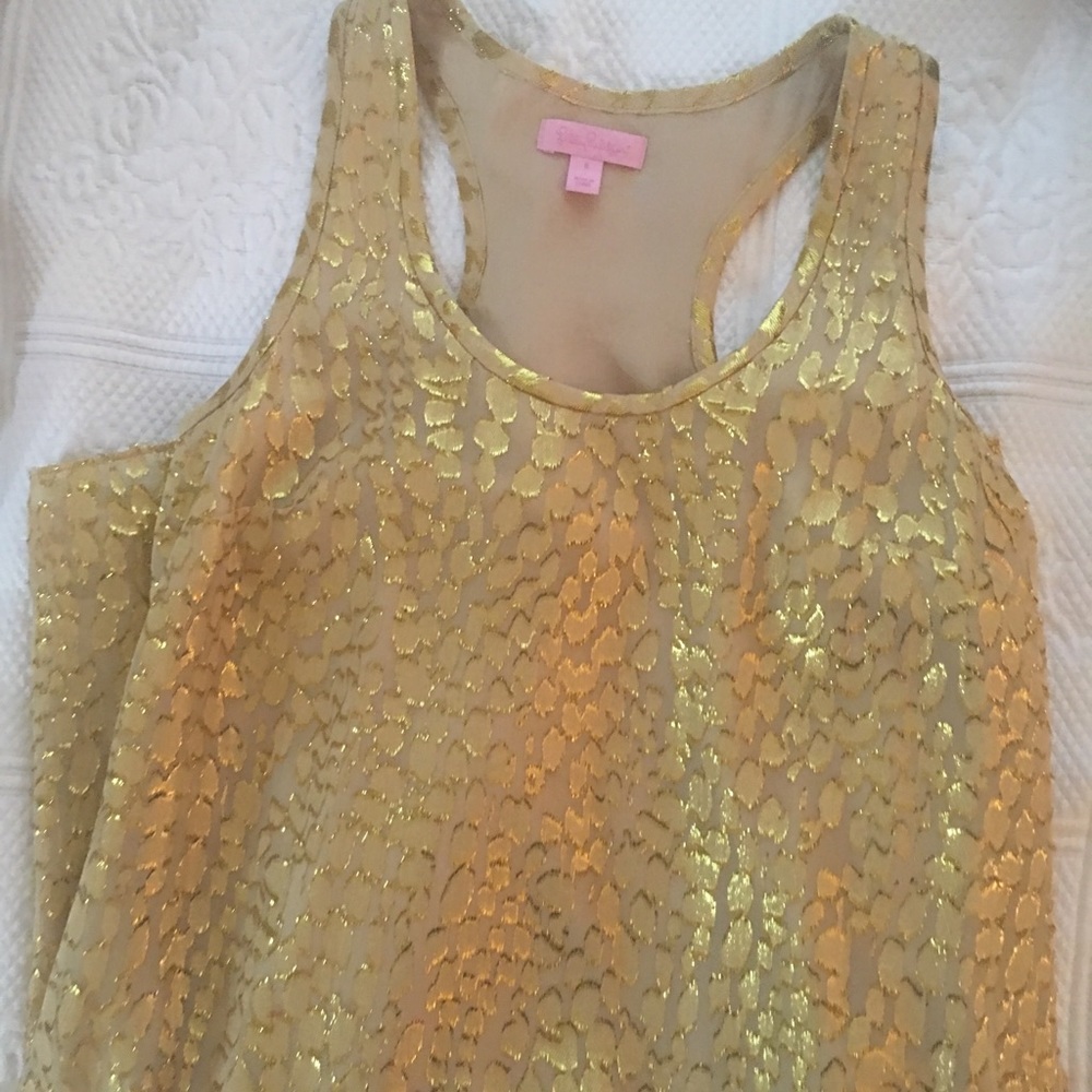 Lilly Pulitzer gold dress